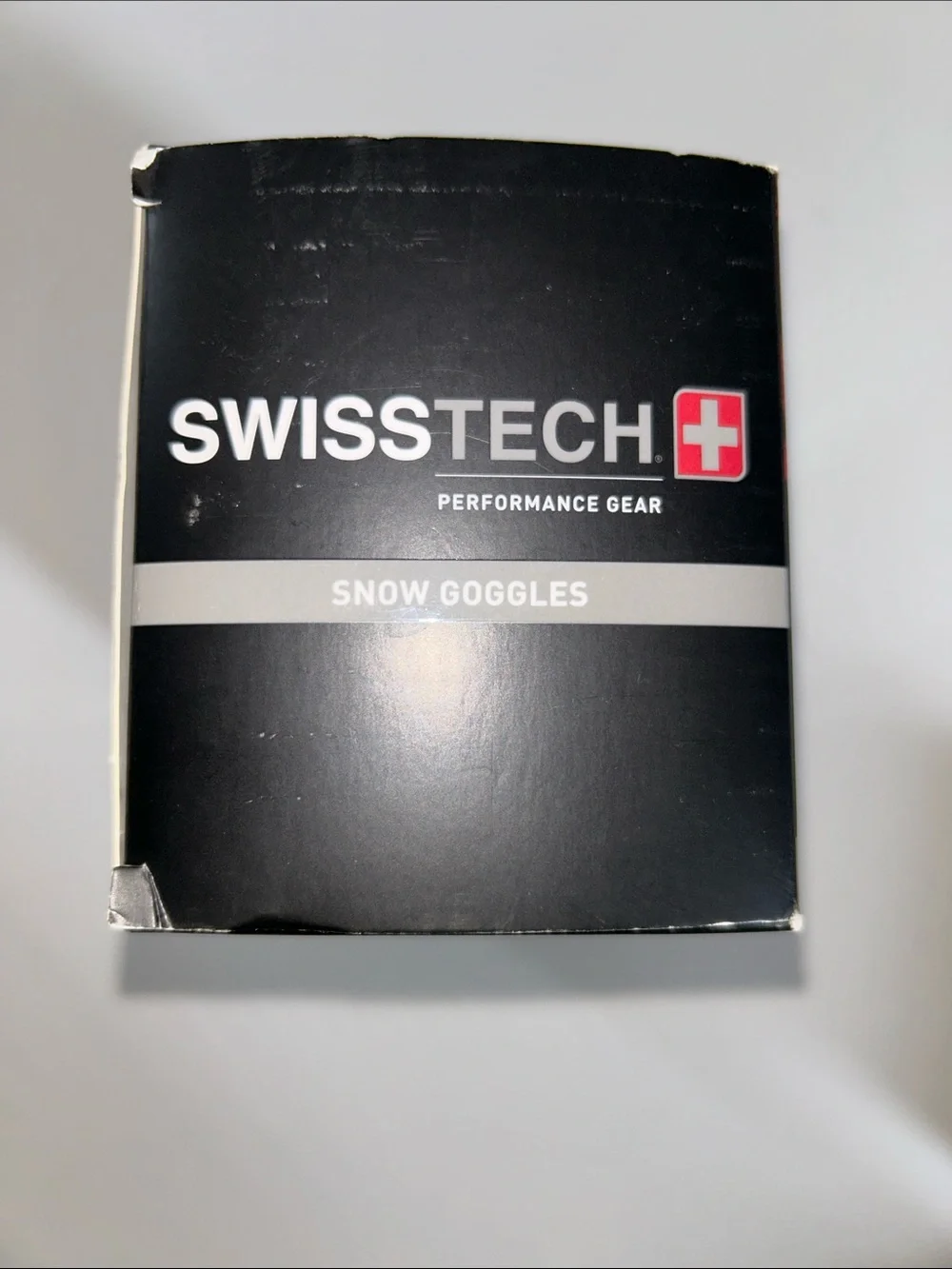 NIB Swiss Tech Snow Goggles in Black and Red Packaging